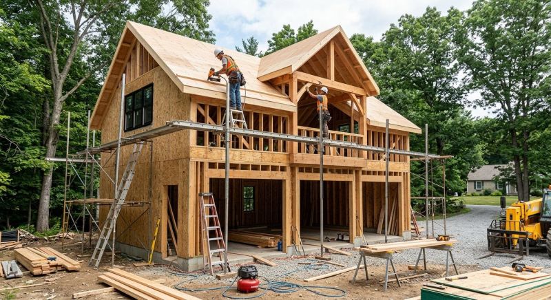 Two Story Garage Construction in Cypress, TX