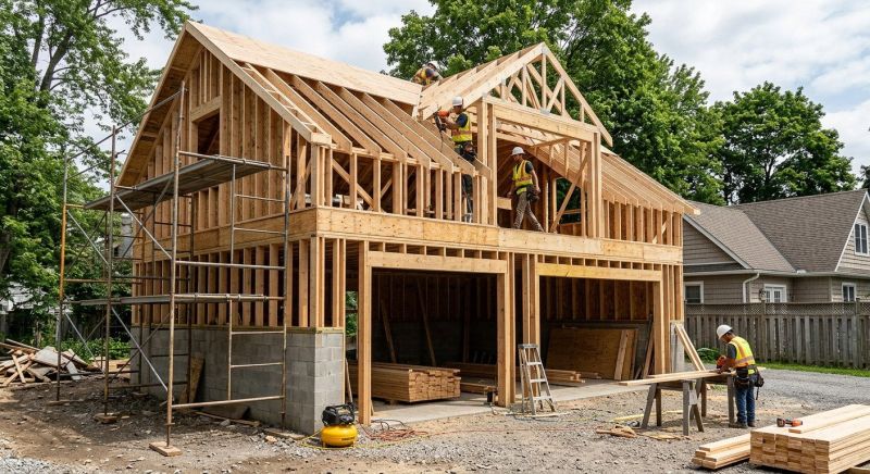 Two Story Garage Construction in North Charleston, SC